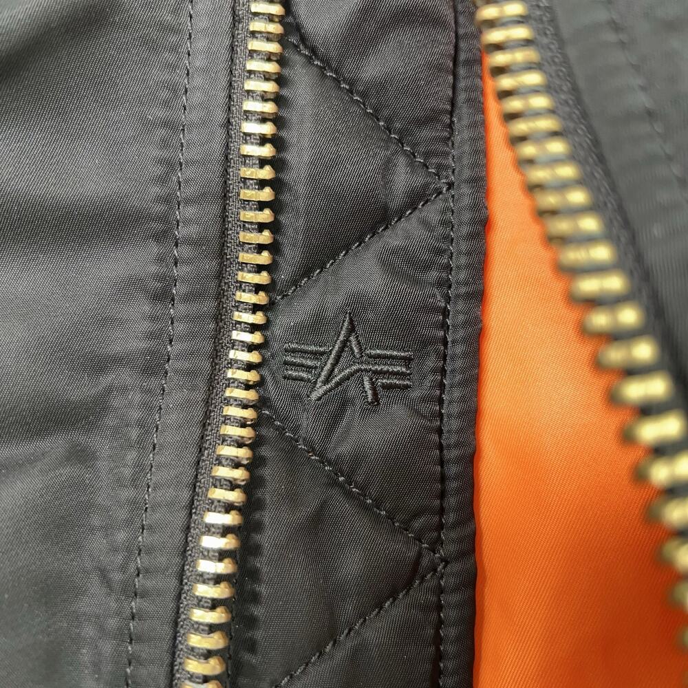 Alpha industries ma-1 Bomber Jacket Black XL Reversible Orange - Picture 7 of 15